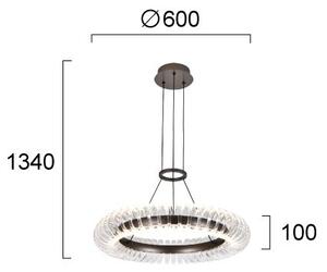 Lampada a sospensione LED su cavo ALBA LED/39W/230V grigio/trasparente