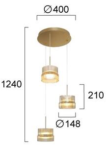 Lampadario LED a sospensione su cavo LUXE LED/34W/230V ottone