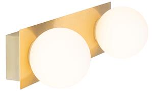 Applique da parete oro 28 cm IP44 2 luci con interruttore - Cederic