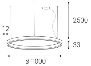 LED2 - Lampadario LED dimmerabile su una stringa SATURN LED/80W/230V d. 100 cm bianco