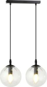 LAMPADA A SOSPENSIONE Emibig 2xE14 40W COSMO 2 NERO TRASPARENTE 711/2