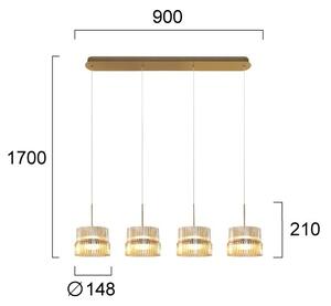 Lampadario LED su cavo LUXE LED/46W/230V ottone