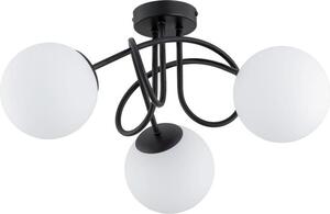Lampada da soffitto classica nera con 3 sfere bianche BANKO 3xE14 10W ALF62364 Alfa