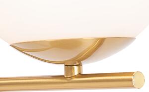 Lampada da tavolo Art Deco oro e vetro opalino - Flore