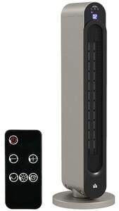 HOMCOM Stufa Elettrica Oscillante a 3 Modalità, Temperatura Regolabile e Telecomando, Ø25x73.5 cm, Argento|Aosom