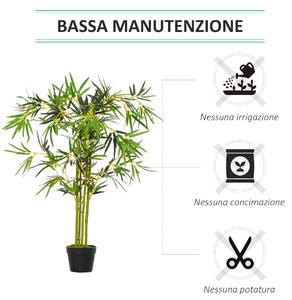 Outsunny Pianta di Bambù Artificiale in Vaso da 180cm, Decorazione per  Casa, Ufficio, Interni ed Esterni