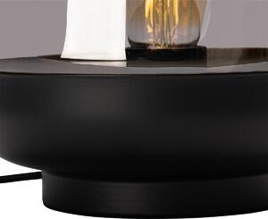 Lampada da tavolo di design nera con vetro oro e fumé - Kyan
