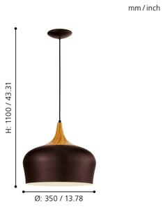Eglo 95385 - Lampadario OBREGON 1xE27/60W/230V