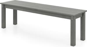 Panchina da giardino KOMFOTTEU in HDPE per 2-3 persone, con seduta a doghe e finitura effetto legno, per terrazze, parchi, cortili e patii, resistente alle intemperie (grigio)