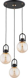 Lampada a sospensione rotonda con tre sfere dorate STORMI 3xE14 10W ALF62433 Alfa
