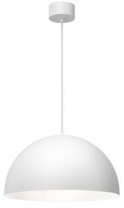 Lampada a sospensione singola 1xE27 15W Luminex bianco con paralume semicircolare