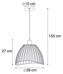 Lampada a sospensione design nera 29 cm - PUA
