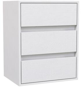 HOMCOM Cassettiera 3 Cassetti Moderna in Legno Bianco, 40x30x50.5 cm
