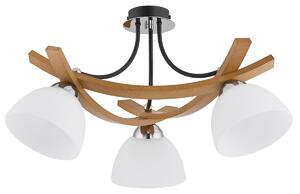 Lampada da soffitto JONA bianco-nero-cromata 3xE27x15W in legno, dimensioni: 30x44x44 cm, IP20, Alfa