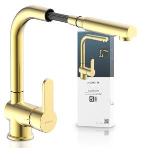 79770U LONDON Miscelatore per lavello, oro spazzolato, con bocca estraibile