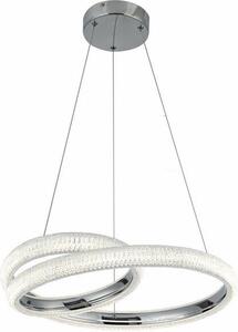 Lampada a sospensione cromata in stile glamour con cristalli Auxerre LED 36W REA337101-06 Reality