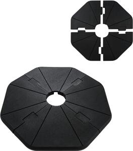 KOMFOTTEU, base per ombrellone in 4 pezzi, riempibile con acqua o sabbia, base per ombrellone da mercato, base per ombrellone a braccio, ottagonale