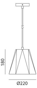 Lampadario a sospensione con filo PITTORE 1xE27/25W/230V