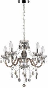 Lampadario Marie cromato nero 5xE14x40W in acrilico, dimensioni: 140x48x48 cm, IP20 Reality