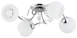 Lampada da soffitto LIVIA cromata bianca 4xE27x15W in vetro, dimensioni: 20x50x50 cm, IP20, Alfa
