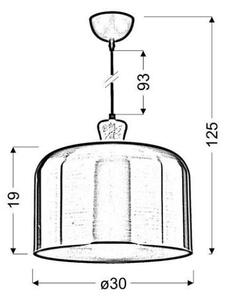 Lampadario a sospensione con filo DICTORIA 1xE27/40W/230V