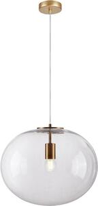 Lampada a sospensione CAMPANIA trasparente e dorata, 1xE27x60W, vetro, dimensioni: 157x30x40 cm, IP20, Milagro