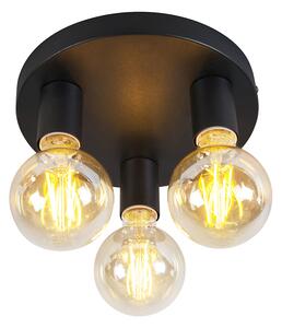 Plafoniera moderna nera incl 3 lampadine smart E27 G95 - FACIL