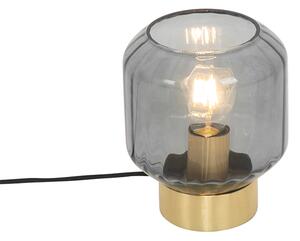 Lampada da tavolo design ottone vetro fumé - STIKLO