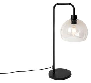 Lampada da tavolo moderna nera con effetto vetro fumè - Maly