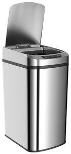 HOMCOM Cestino Rifiuti da 12L a Infrarossi con Secchio Rimovibile, in Acciaio Inox, ABS e PP, 28x22x41 cm, Argento | Aosom Italy