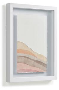 Quadro Nacira in legno bianco con linee multicolori 30 x 40 cm
