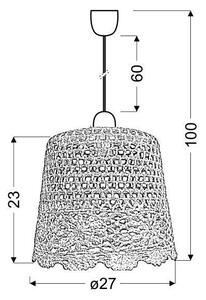 Lampadario a sospensione per bambini NONNA 1xE27/60W/230V rosa