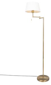 Lampada da terra classica in bronzo con paralume bianco regolabile - Ladas Fix