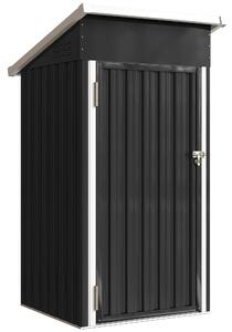 Outsunny Casetta da Giardino in Acciaio con Prese d'Aria e Porta Bloccabile, 107.5x91x185 cm, Grigio Scuro | Aosom Italy