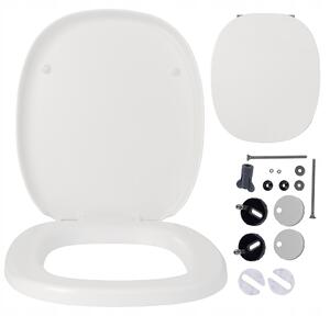 Sedile WC - Sedile per WC - per Cersanit Facile - Bianco - 44,1 cm x 36,4 cm - Antibatterico - Chiusura rallentata - Coperchio per WC