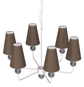 Lampadario a catena GRENADA 6xE14/15W/230V marrone/crema