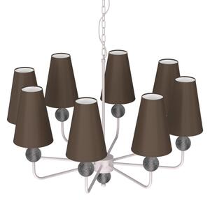 Lampadario a catena GRENADA 8xE14/15W/230V marrone/crema