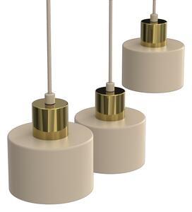 Lampadario sospeso a cavo PARKLA 3xE27/15W/230V beige/oro