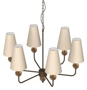 Lampadario a catena GRENADA 6xE14/15W/230V beige