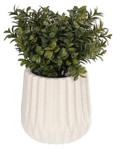 Pianta artificiale Milan Leaves con vaso in ceramica bianco 23,5 cm