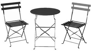 Outsunny Set Bistrò Esterno, Arredo Giardino Pieghevole con Tavolo e 2 Sedie, Nero. | Aosom Italy