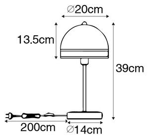 Lampada da tavolo orientale nera con rattan 20 cm - Magna Rattan