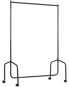 HOMCOM Appendiabiti Attaccapanni in Metallo per Vestiti con Rotelle, 120x60x170 cm, Nero | Aosom Italy