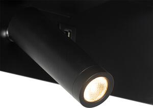 Lampada da parete moderna nera con LED con USB - Thijs