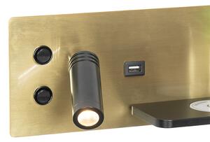 Set di 2 applique nere oro LED USB caricatore a induzione - RIZA