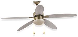 Ventilatore da Soffitto 5 Pale e Lampada E27 in MDF Ø130 cm 3 Velocità Kooper Rovere Bianco