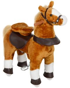 AIYAPLAY Cavallo a Dondolo per Bambini 3+ Anni con Suoni Realistico e Pedale, 70x28x70 cm, Marrone | Aosom Italy
