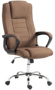 Vinsetto Sedia da Ufficio Ergonomica Inclinabile Girevole in Tessuto Effetto Lino con Poggiatesta, Marrone | Aosom Italy