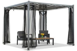 Pergola antracite Paros 3x3m con zanzariera Garden Point
