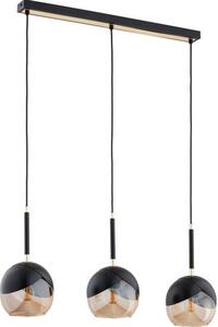 Lampada a sospensione allungata nera con tre sfere di vetro MILTONA 3xE27 15W ALF62416 Alfa